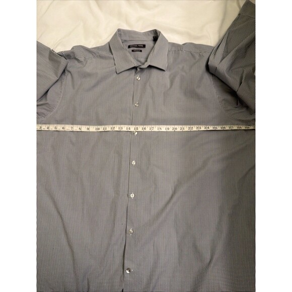 NWOT Michael Kors Mens Button-up Shirt Long Sleeve Grey 100% Cotton 18 1/2 34/35 - Picture 5 of 8